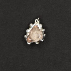 Soft Soldered Triangular Brown Stone Pendant Necklace | Silver & Brown