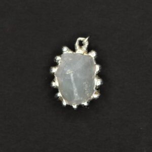 Soft Soldered Light Green Stone Pendant Necklace | Silver & Green