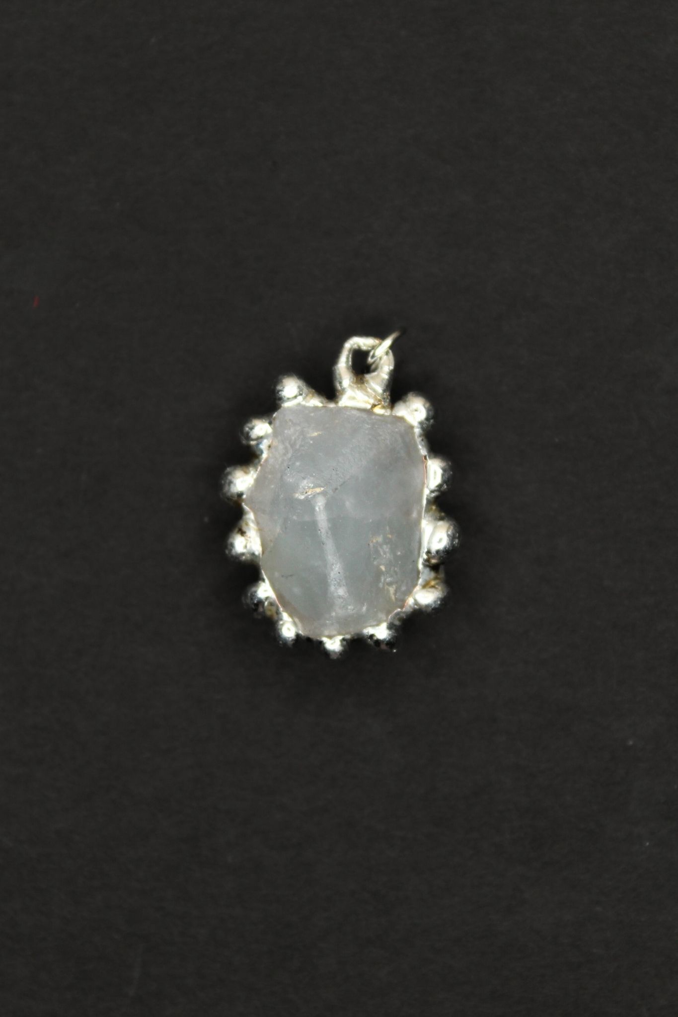 Soft Soldered Light Green Stone Pendant Necklace | Silver & Green