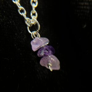 Stacked Amethyst Wire-Wrapped Pendant Necklace