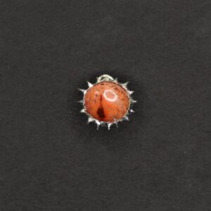 Soft Soldered Spiked Red Stone Pendant Necklace