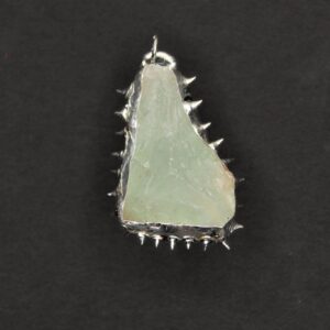 Soft Soldered Spiked Green Stone Pendant Necklace