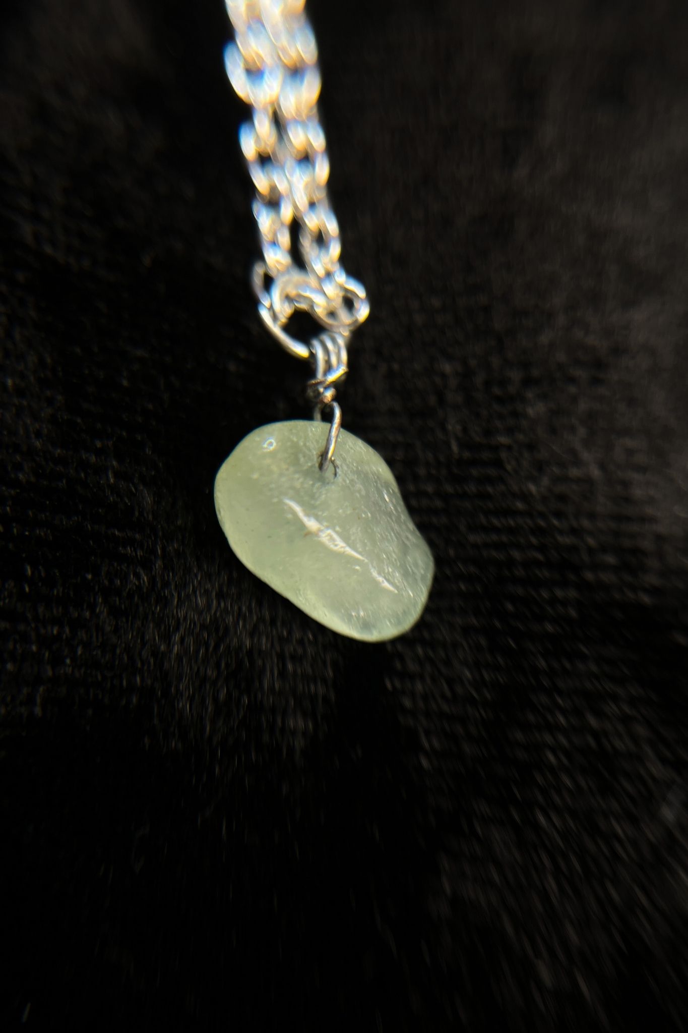 Green Wire-Wrapped Pendant Necklace
