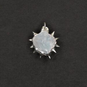 Soft Soldered Spiked Opalescent Stone Pendant Necklace