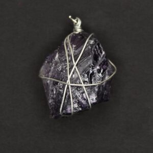 Wire-Wrapped Amethyst Pendant Necklace