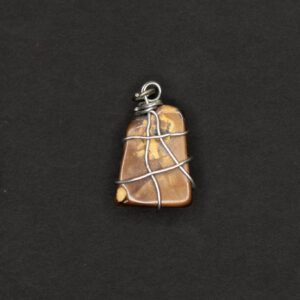 Wire-Wrapped Earthy Stone Pendant Necklace
