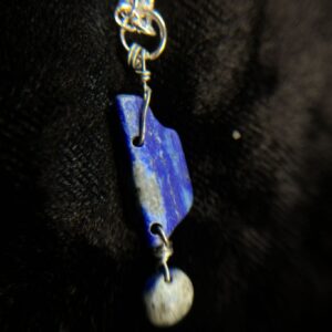 Double Lapis Lazuli Wire-Wrapped Pendant Necklace