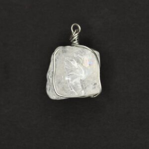 Wire-Wrapped Clear Quartz Pendant Necklace