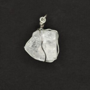 Wire-Wrapped Clear Quartz Pendant Necklace
