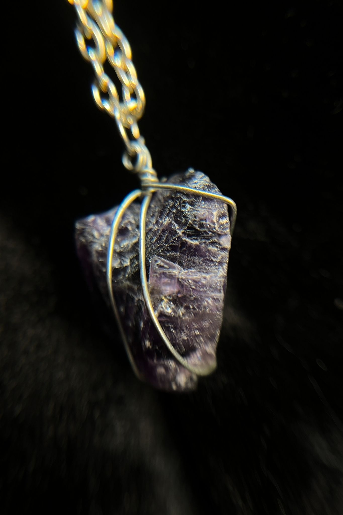 Wire-Wrapped Amethyst Pendant Necklace - Image 2