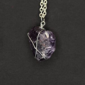 Wire-Wrapped Amethyst Pendant Necklace