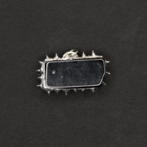 Soft Soldered Dark Rectangular Pendant Necklace | Silver & Black