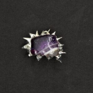 Soft Soldered Amethyst Pendant Necklace | Silver & Purple