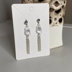 Faux Pearl Chain Earrings