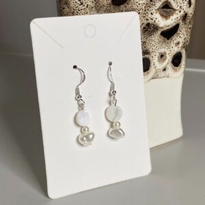 Faux Pearl & Iridescent Bead Earrings